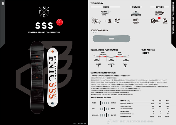 Pre Order 2025-2026 FNTC SSS Snowboards