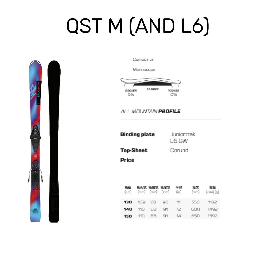 24-25 Salomon (Junior) QST M Skis with L6 Binding