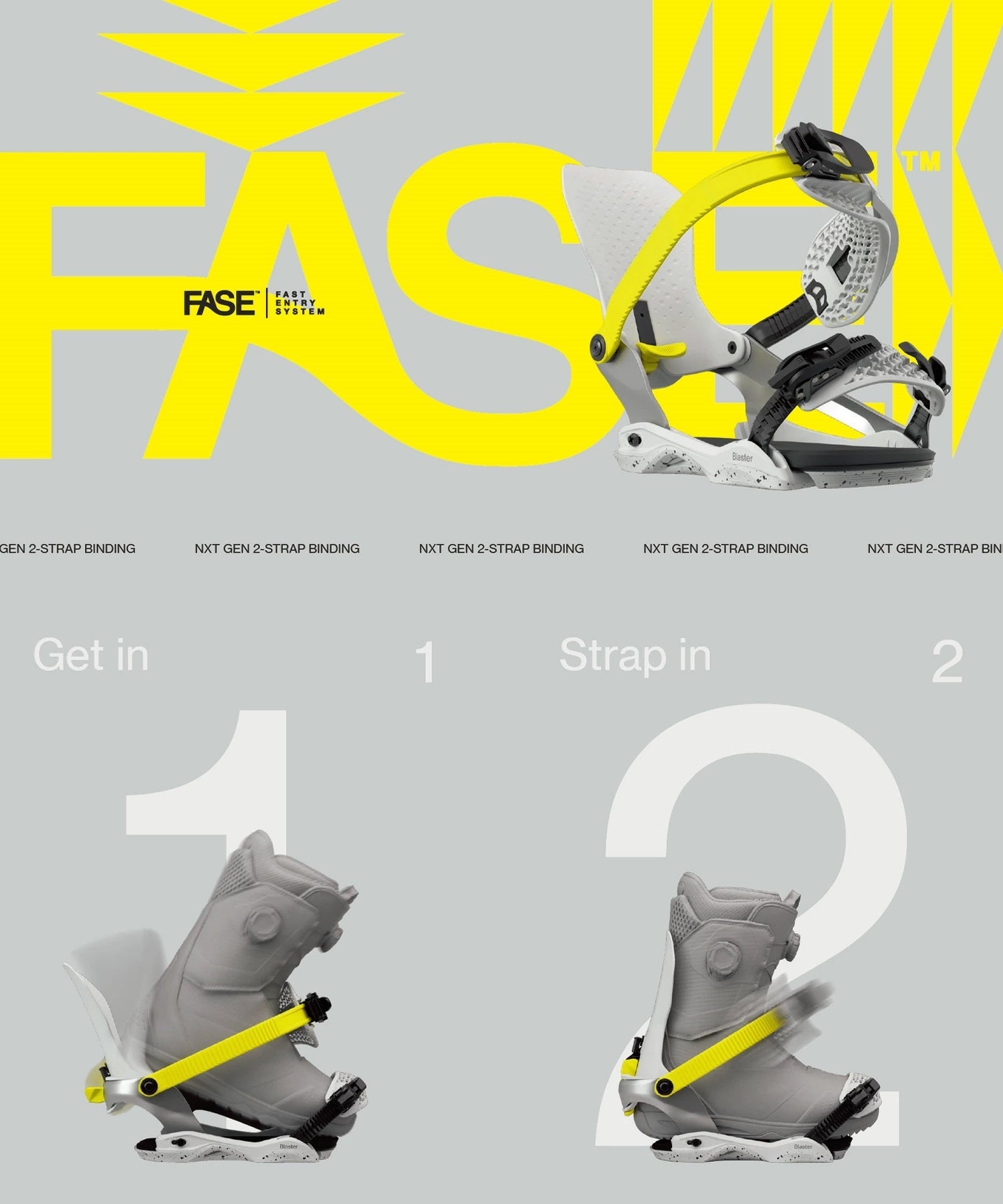 Bataleon Blaster PRO FASE x Tor M/Lサイズ Bataleon Blaster AsymWrap™ FASE® x Tor Snowboard Bindings