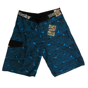 69SLAM WAVE BLUE LONG BOARDSHORT