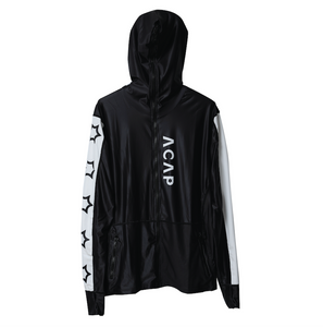 ACAP LONG SLEEVE HOODIE RASHGUARD BLACK UPF50+